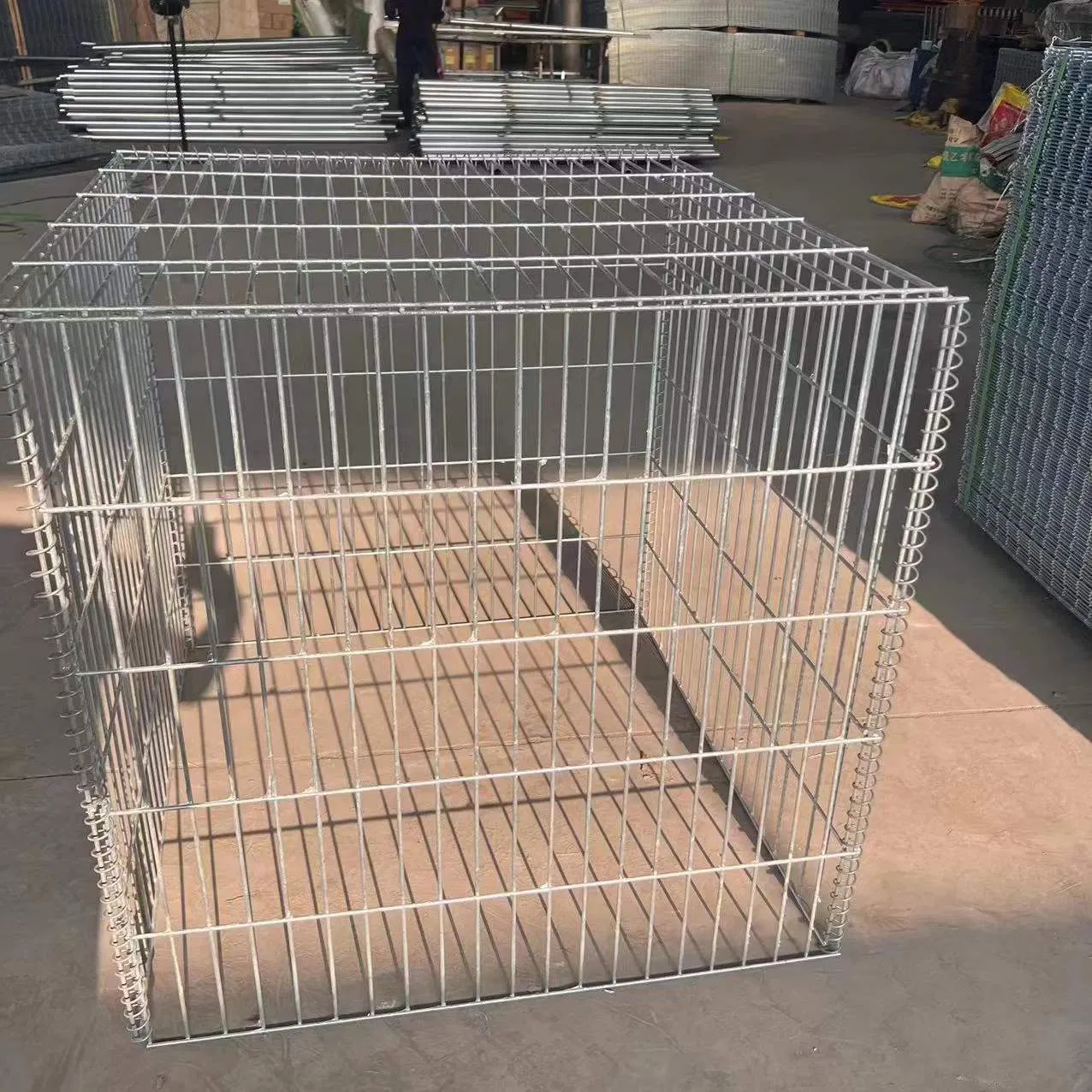 China Supplier 80*100mm Stone Cage Retaining Wall Gabion Box Wire Mesh /River Bank Malla Soldada Gabione Galvanized Welded Gabion Box