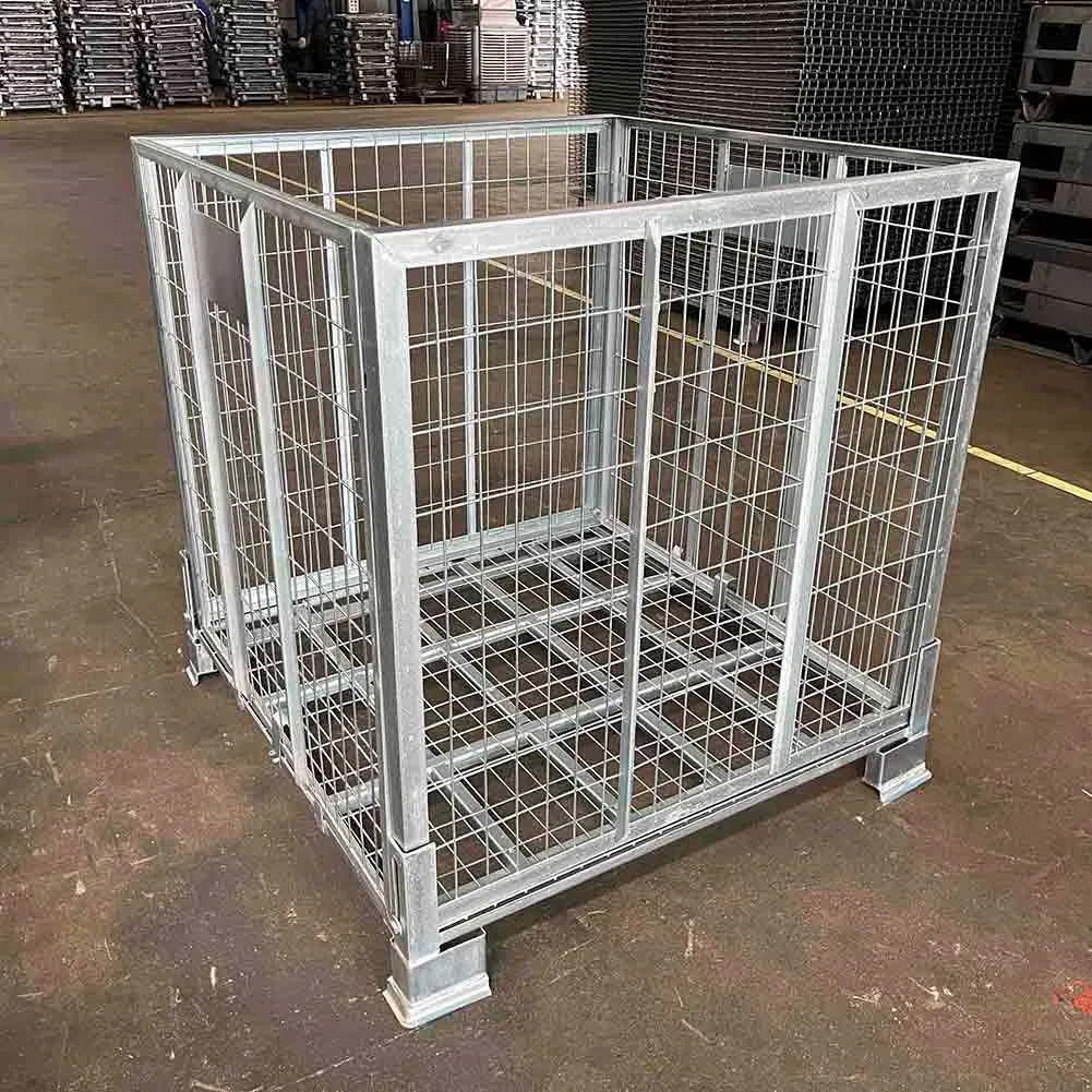 Galvanized Steel Supermarket Industry Factory Warehouse Transportation Storage Mesh Wire Decking Safety Fence Roller Cage Trolley Container