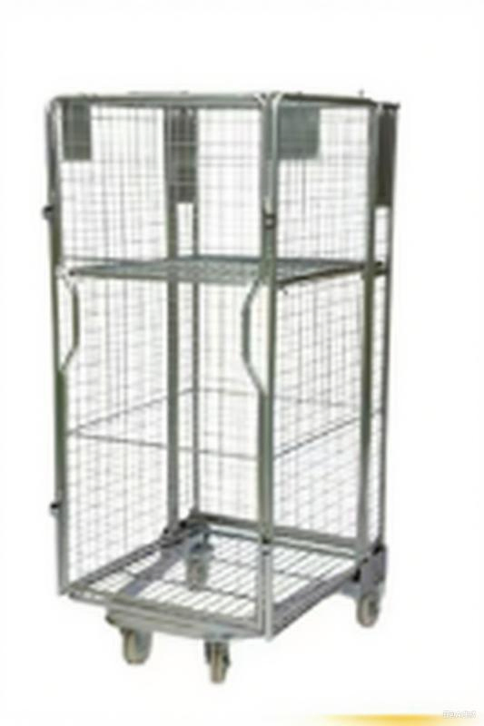 Heavy-Duty Metal Cage Trolley for Safe Transport of Delicate Goods