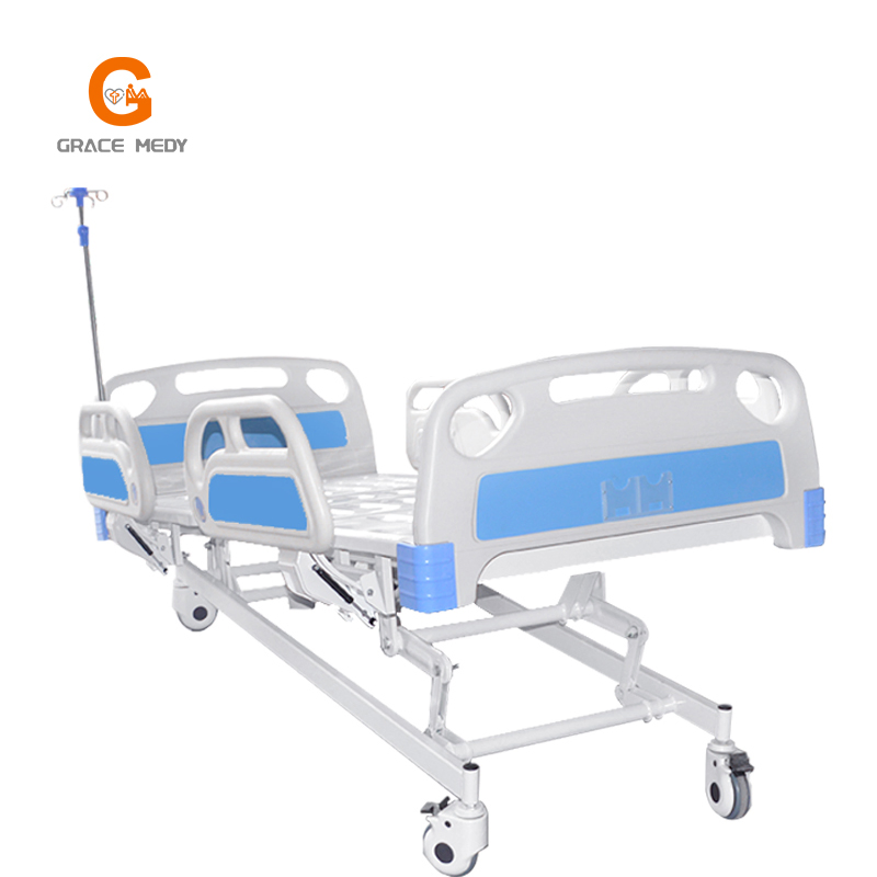 Hospital Medical Surgical Five Function Adjustable ICU Electric Patient Nursing Hospital Bed with Casters