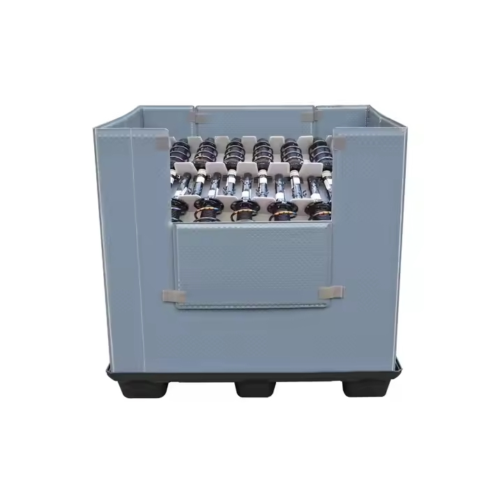 Collapsible PP Sleeve Easy-Folding Plastic Turnover Box Plastic Pallet Sleeve Packs Box with Lid for Storage