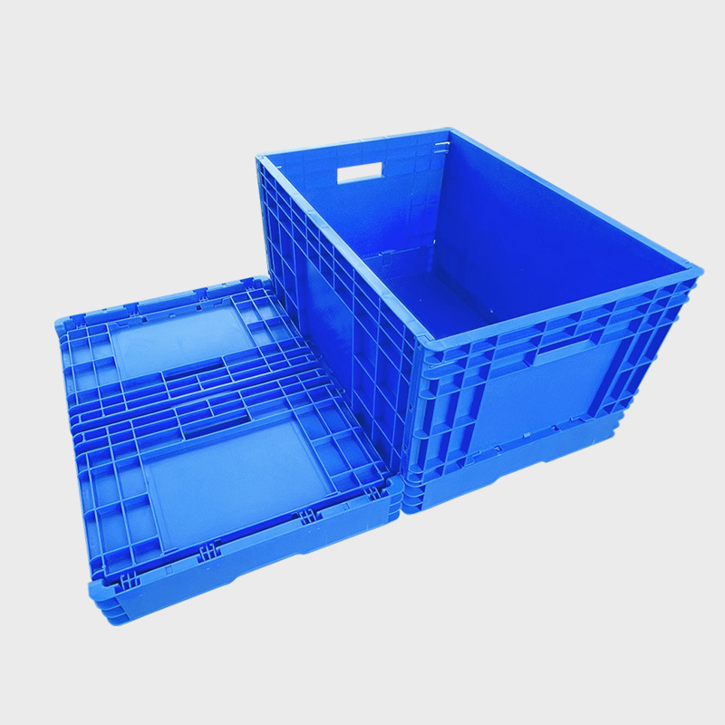 Industrial-Grade Collapsible Plastic Turnover Crate, Space-Saving Folding Mesh Storage Container, Heavy-Duty Stackable Box for Logistics