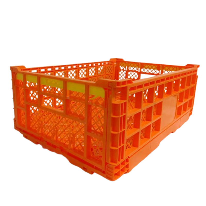 Industrial-Grade Collapsible Plastic Turnover Crate, Space-Saving Folding Mesh Storage Container, Heavy-Duty Stackable Box for Logistics