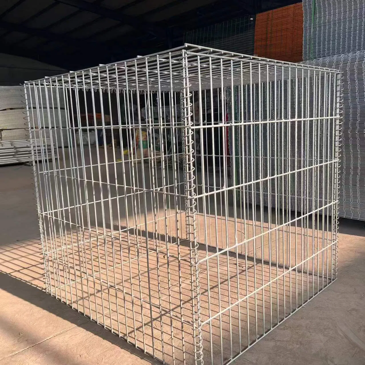 China Supplier 80*100mm Stone Cage Retaining Wall Gabion Box Wire Mesh /River Bank Malla Soldada Gabione Galvanized Welded Gabion Box