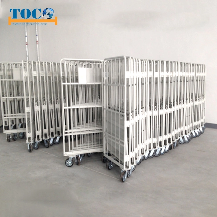 Factory Direct 4 Doors Nestable Roll Container Cage Container Trolley