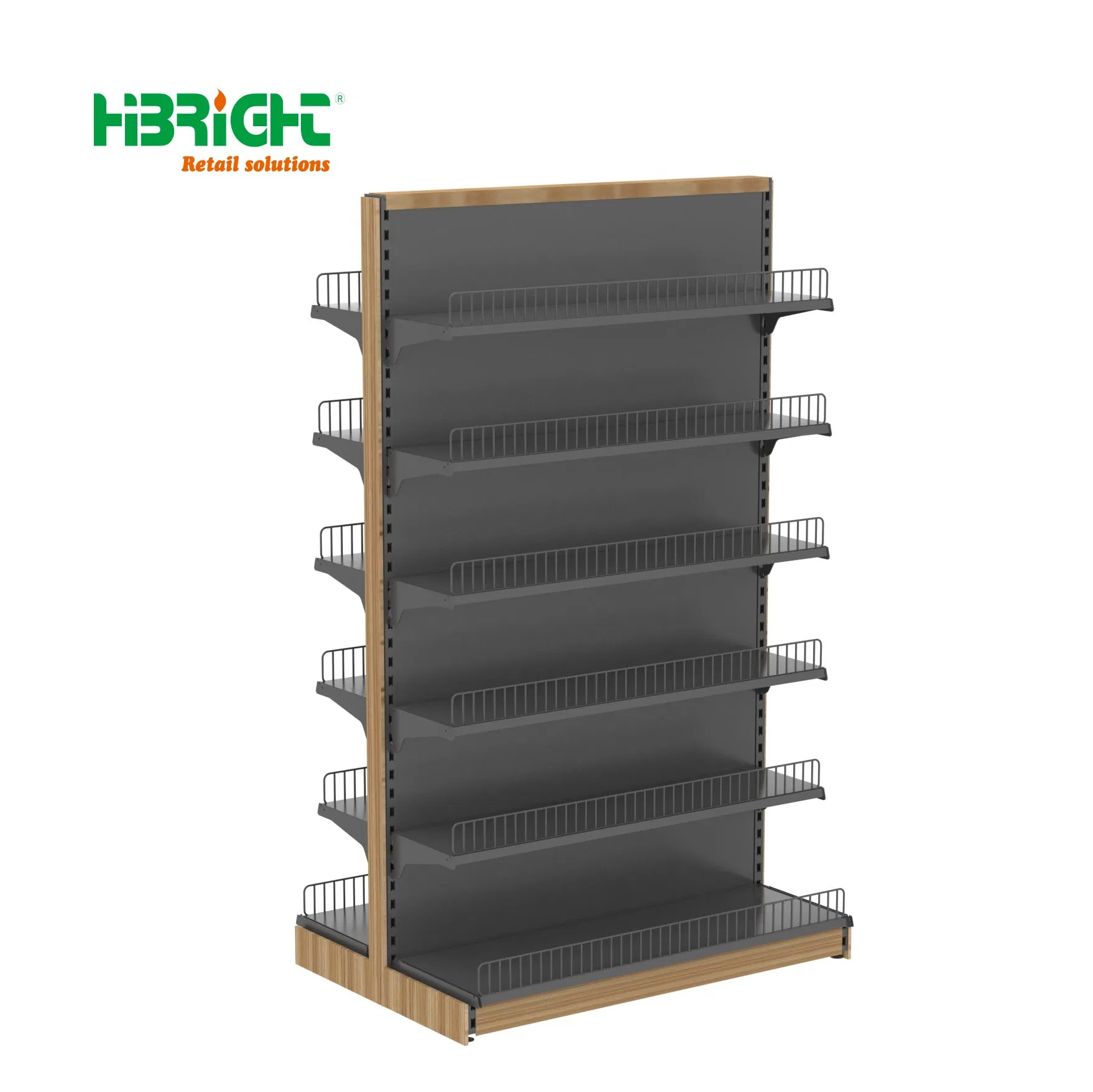 Double Side Metallic Heavy Duty Rack Grocery Multilayer Supermarket Iron Shelf