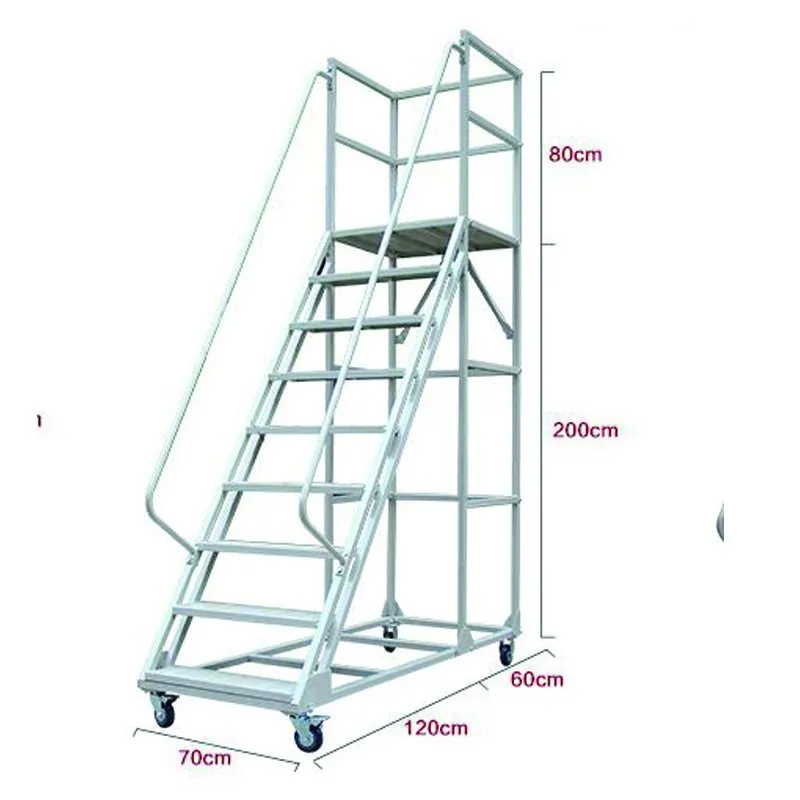 Safety Rolling Platform Ladder View 2