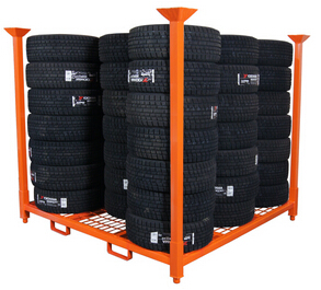 Powder Coating Steel Adjustable Passenger Tire Storage Rack System