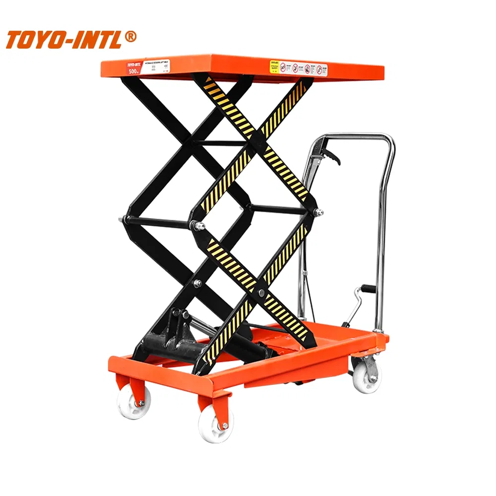 Toyo-Intl Warehouse Carrier Scissor Platform Manual Trolley 150kg to 1500kg
