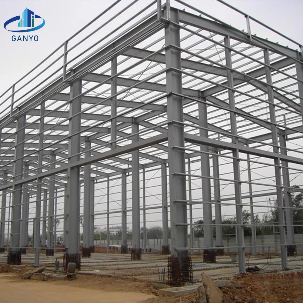 Ganyo Building Farm Storage Shed Industrial Prefabricated Steel Structure with Foldable Garage