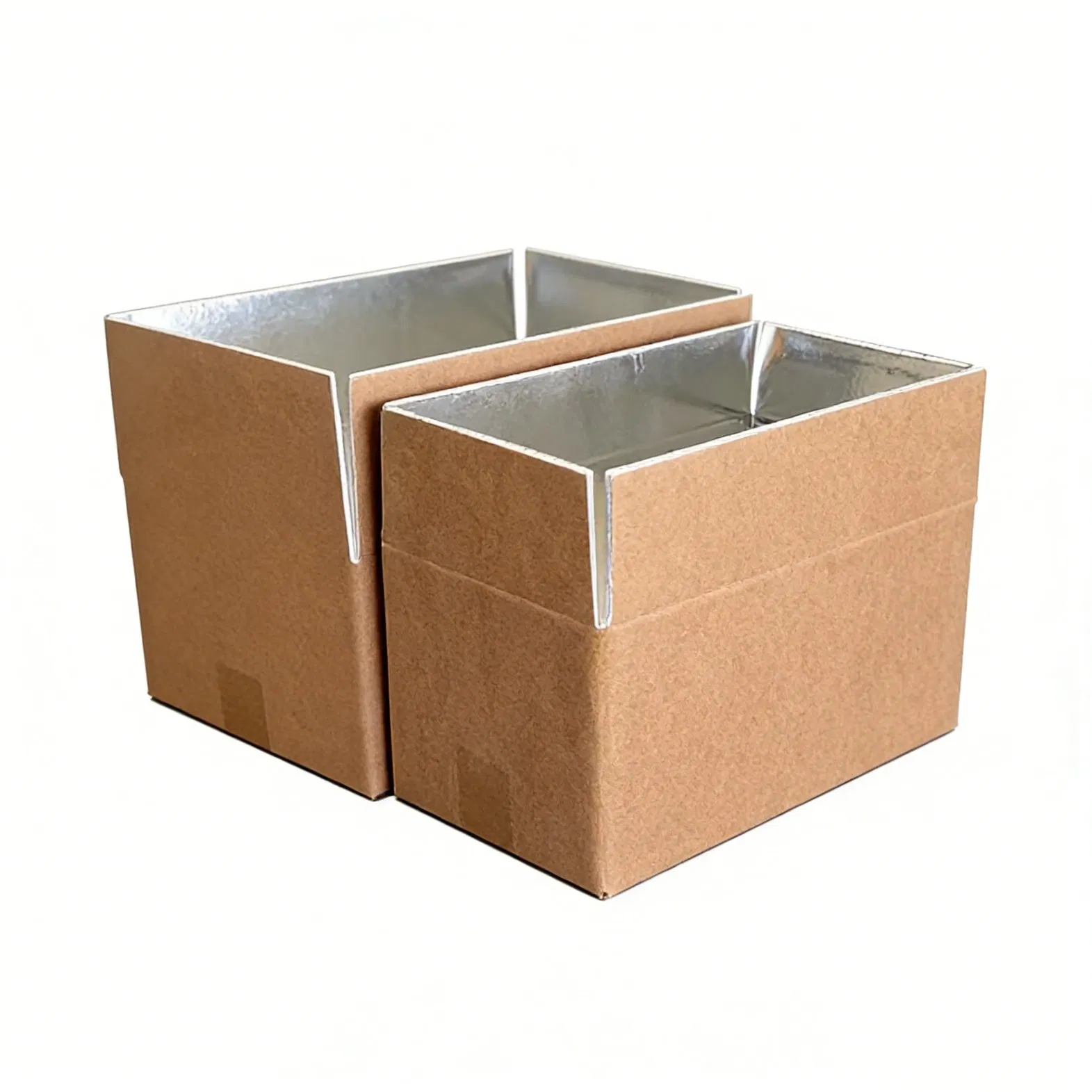 Custom Packaging Insulated Shipping Boxes Food Packing Aluminum Foil Liner Kraft Paper Carton Recycled Materials