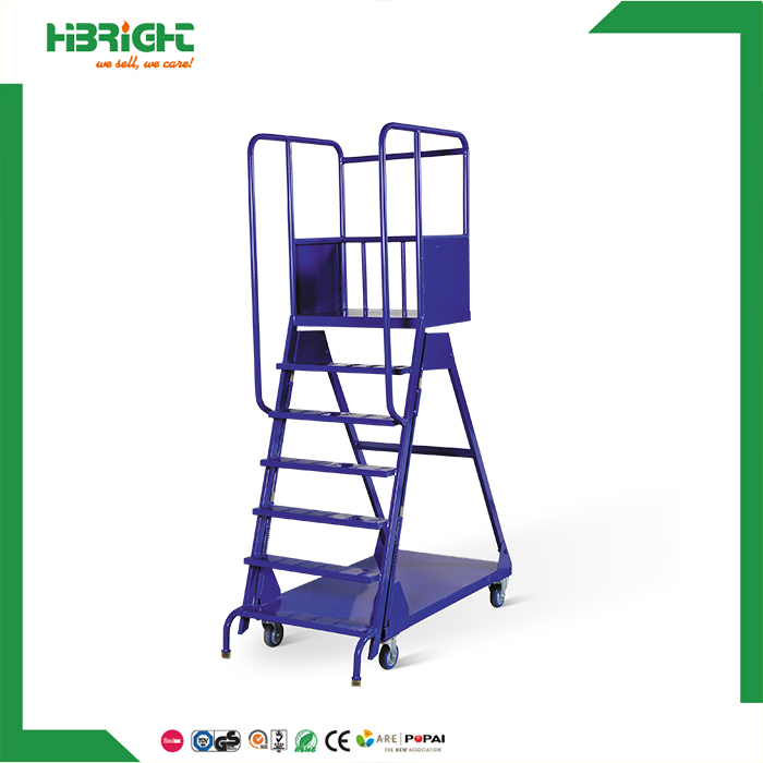 Warehouse Supermarket Portable Mobile Step Rolling Ladder