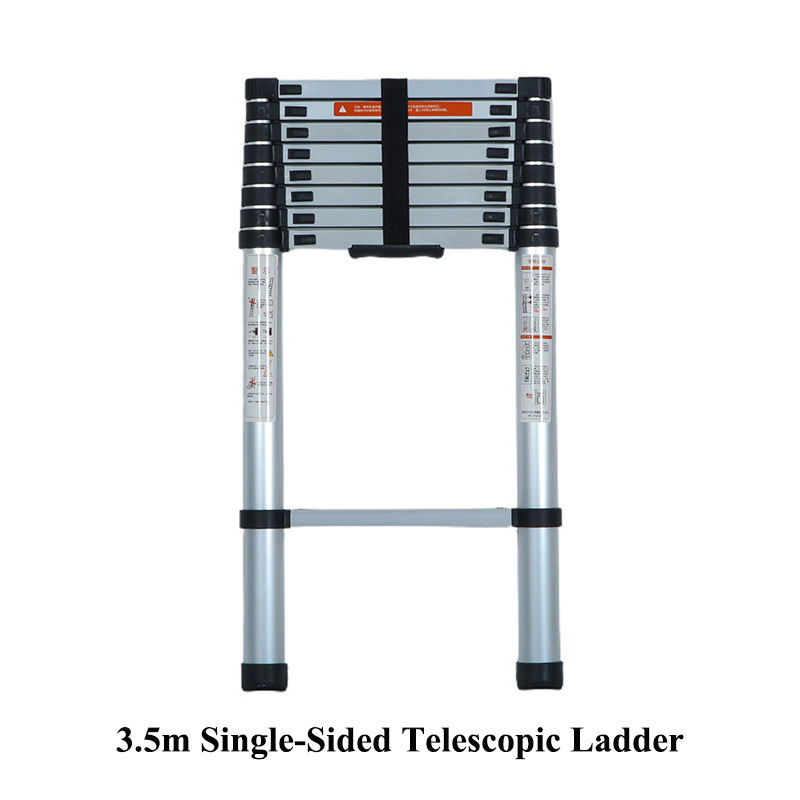 Mobile Work Safety Ladder with Handrail Tool Tray Telescopic Ladder