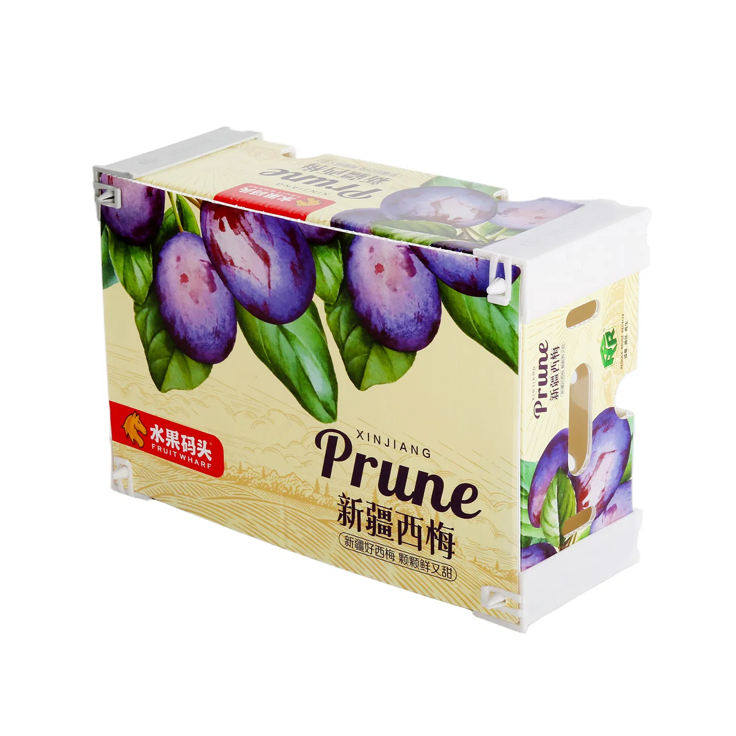 Customized Ventilate Eco-Friendly Top and Bottom Corrugated Fruit Cherry Berry Prune Corrugated Box