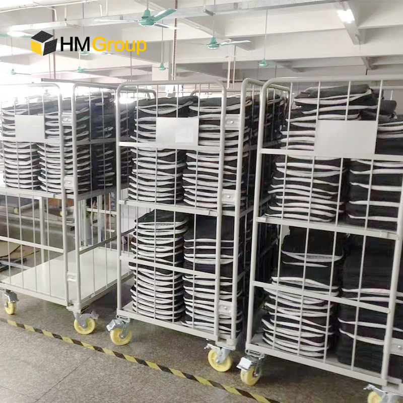 3 Sides Warehouse Cargo Mobile Wire Mesh Roll Cage Trolley