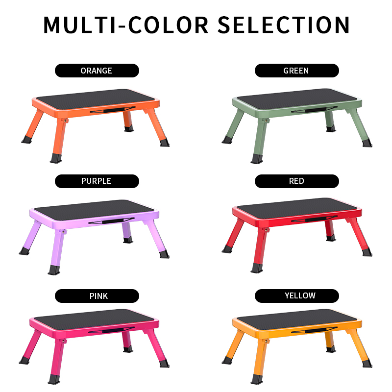 Portable Folding Step Ladder Steel Work Platform Adjustable Mobile Scaffold Car Wash Working Platform RV Camping Truck Aerial