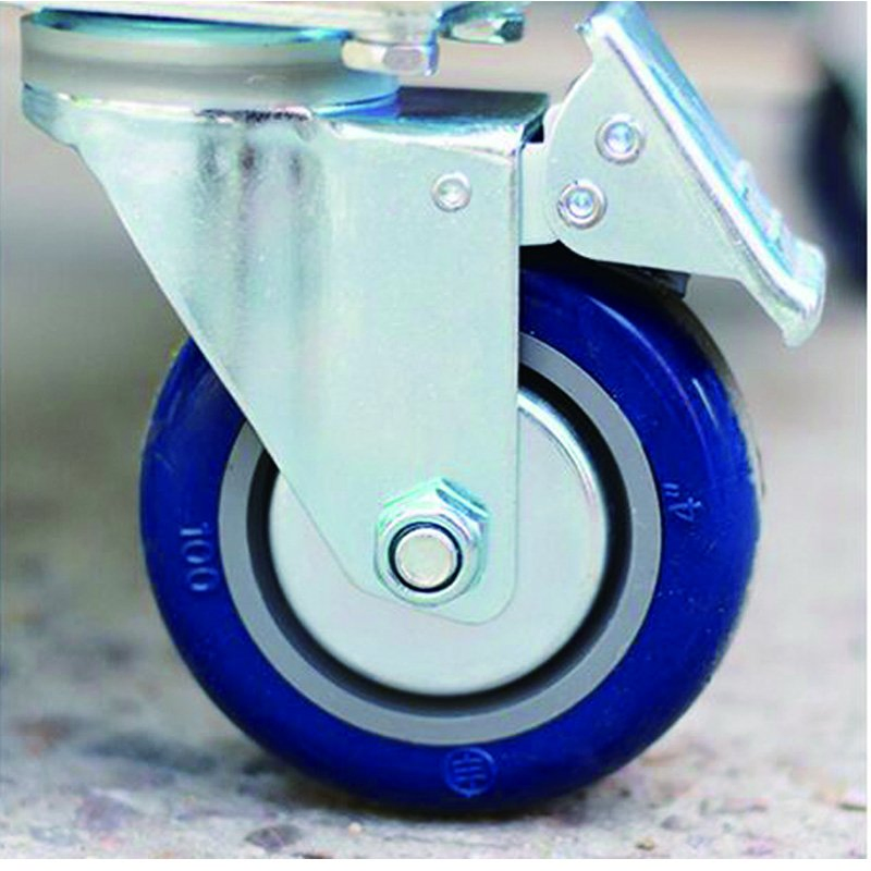 Safety Rolling with Wheels 1800mm Height Iron Mobile Platform Ladder with Handrail