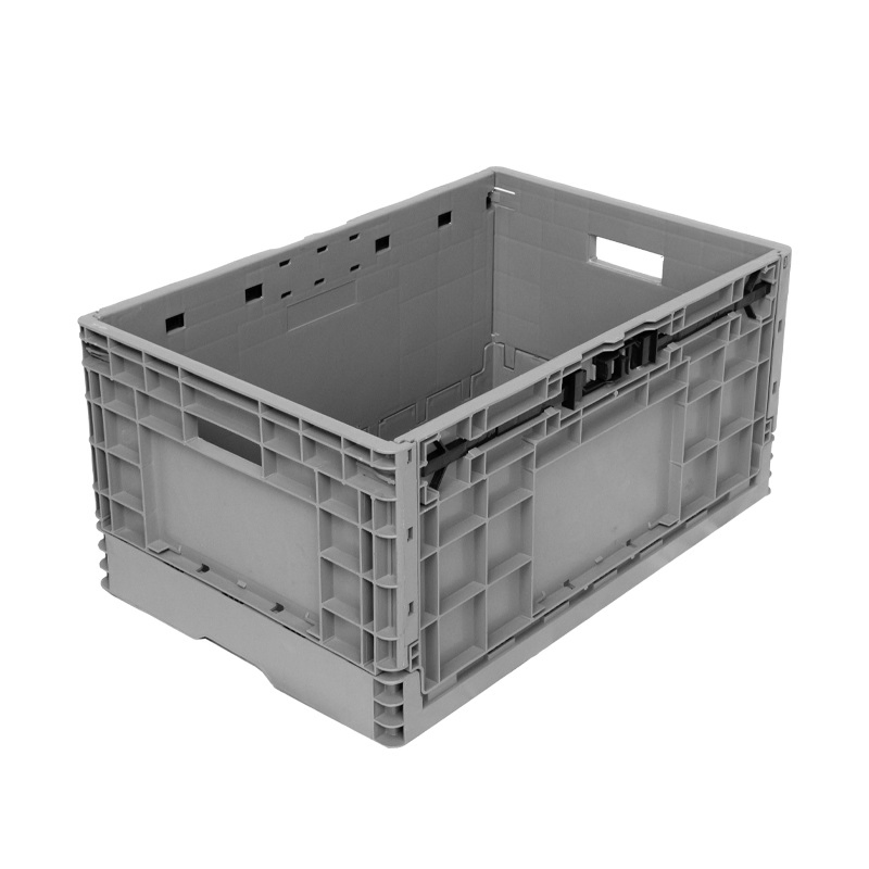 Industrial-Grade Collapsible Plastic Turnover Crate, Space-Saving Folding Mesh Storage Container, Heavy-Duty Stackable Box for Logistics