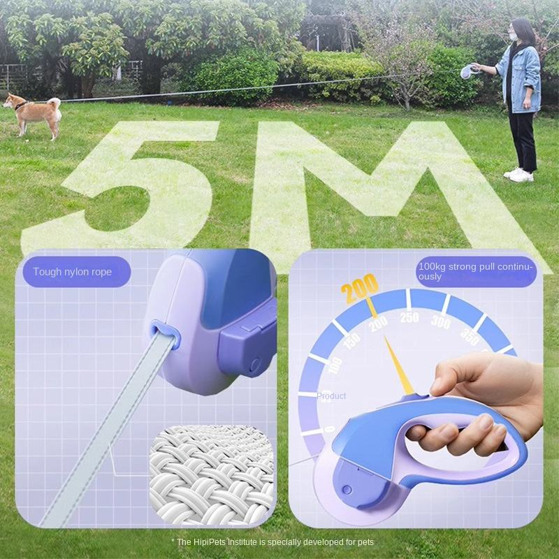 Dog Walking Rope Telescopic Luminous Automatic Traction for Small Medium Dogs Pet Supplies