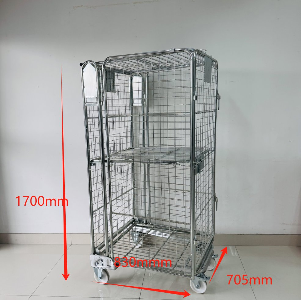 Supermarket Trolley Roll Container in Warehouse Cage Trolley