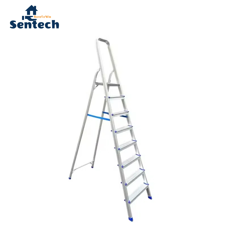 Durability Folding Ladder Multipurpose Mobile Ladder with Safety Rope 8-Step for Homeuse