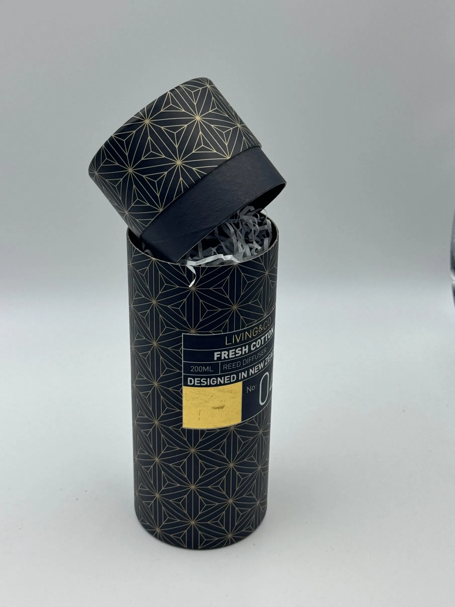 Cylindrical Black Texturehigh-Grade Gift Paper Packing Box Customized Box