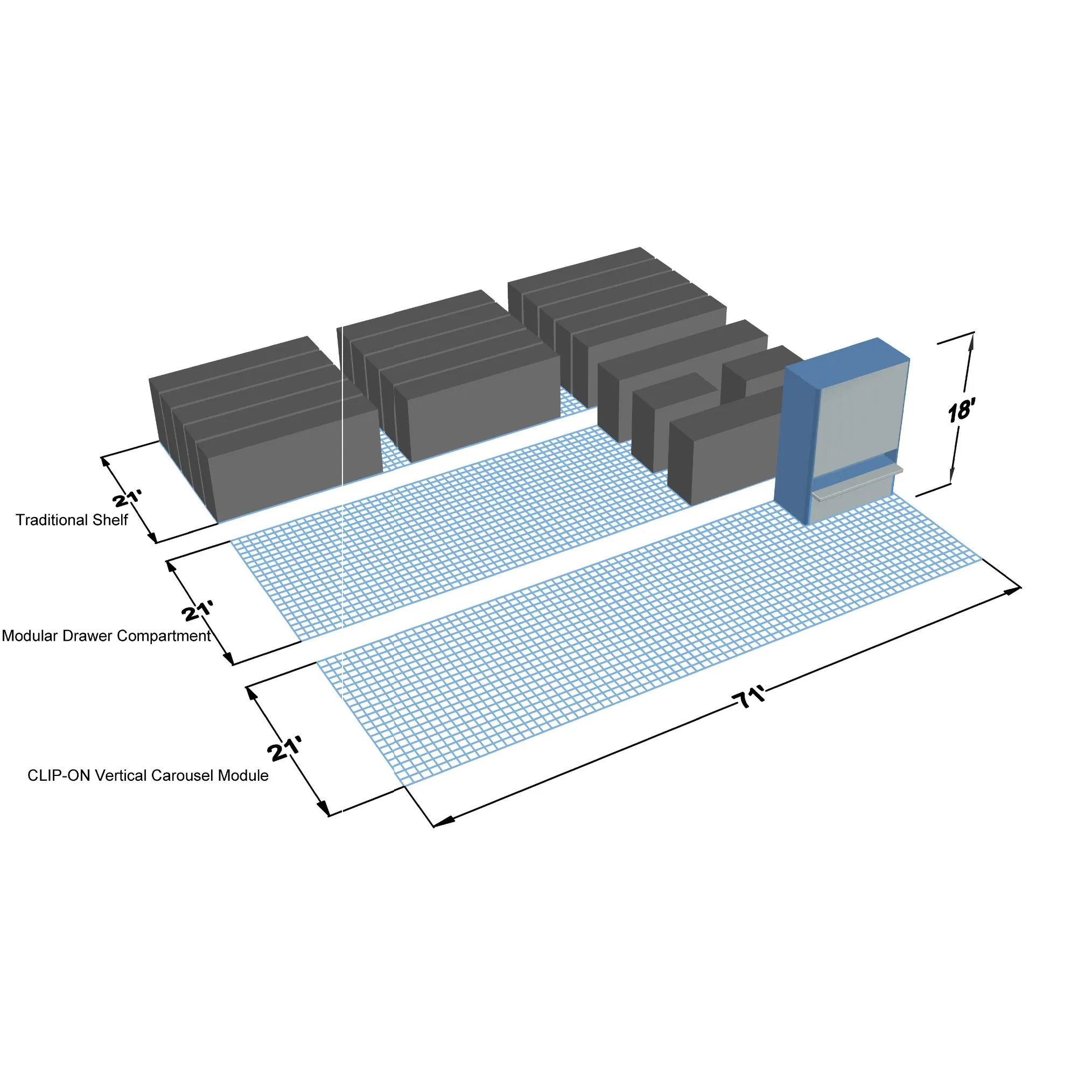 Vertical Carousel Module Storage Shelf Smart Storage Rack Automation Warehouse System