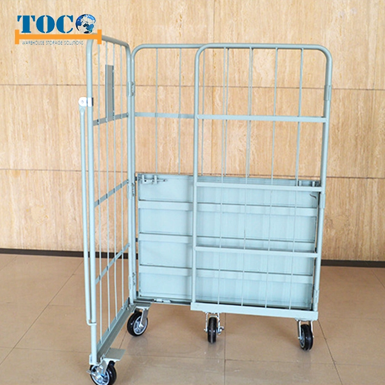 Factory Direct 4 Doors Nestable Roll Container Cage Container Trolley