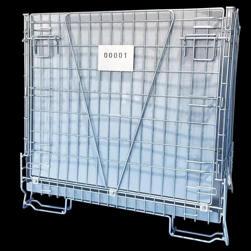 Warehouse Stackable Wire Mesh Box Collapsible Butterfly Cage Foldable Storage Box Made of Mild Steel
