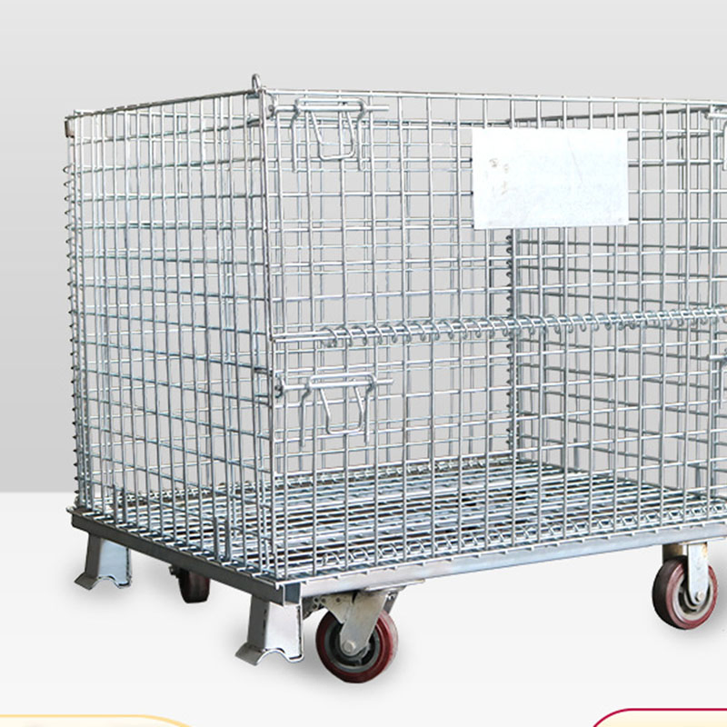 New Iron Frame Logistics Express Mobile Trolley Wheels Folding Storage Cage
