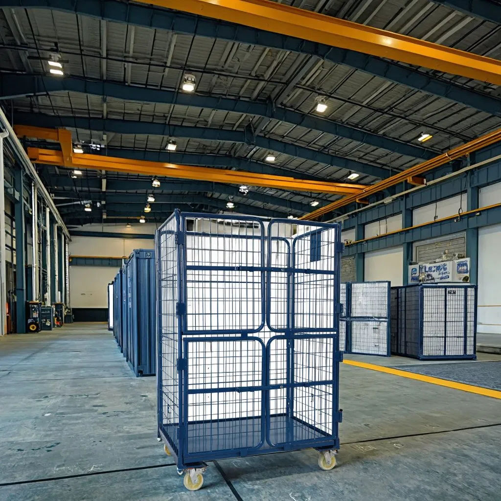 Industrial Roll Cage Trolley for 600kg Heavy Load Transport