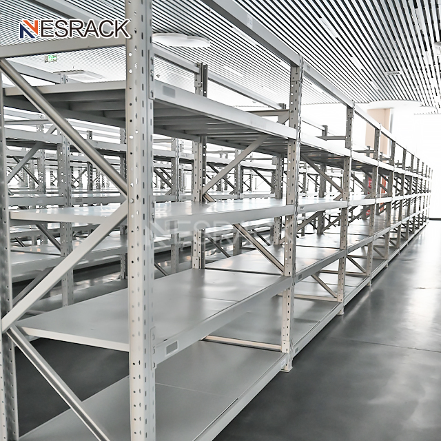 Assembled Iron White Longspan Light Duty Rack Industrial Metal Steel Warehouse Supermarket Boltless Storage Shelving for Book Food Display