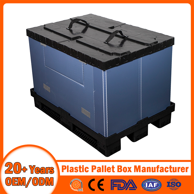 1200*800mm/1100*1100mm Collapsible Pallet Bin PP Hollow Board Turnover Box Folding Corrugated Packs Plastic Pallet Sleeve Box Manufacturer for Car/Auto Parts
