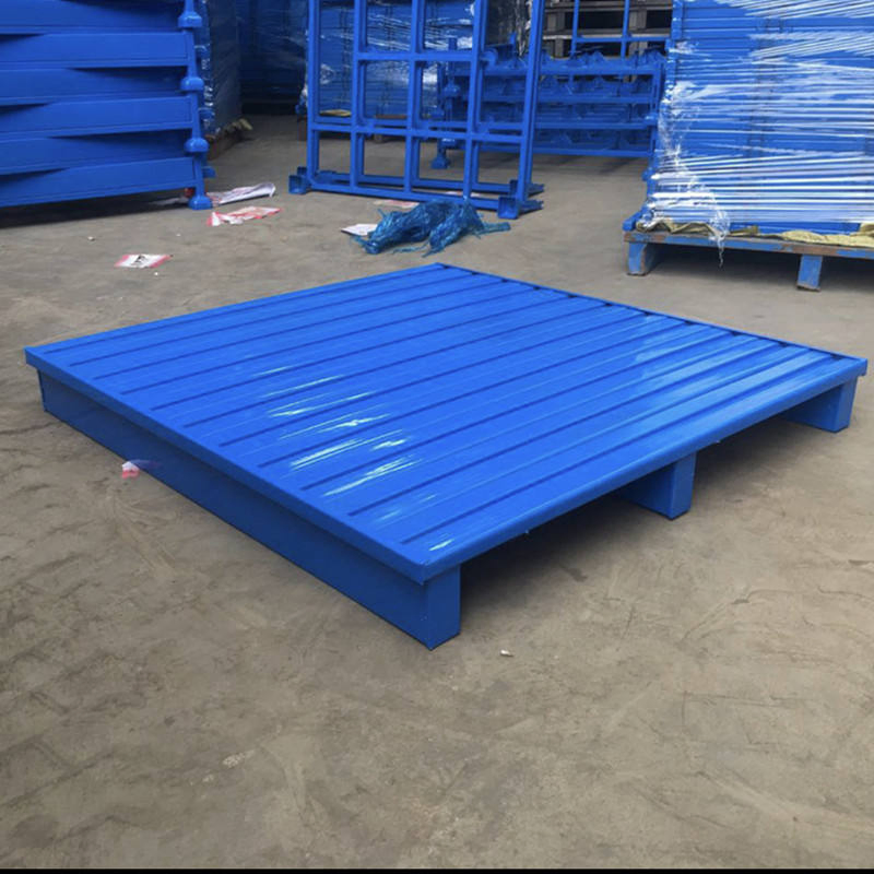 Heavy Duty Storage Warehouse Metal Shelf Industrial Steel Pallet Galvanized Stackable Euro Iron Pallet