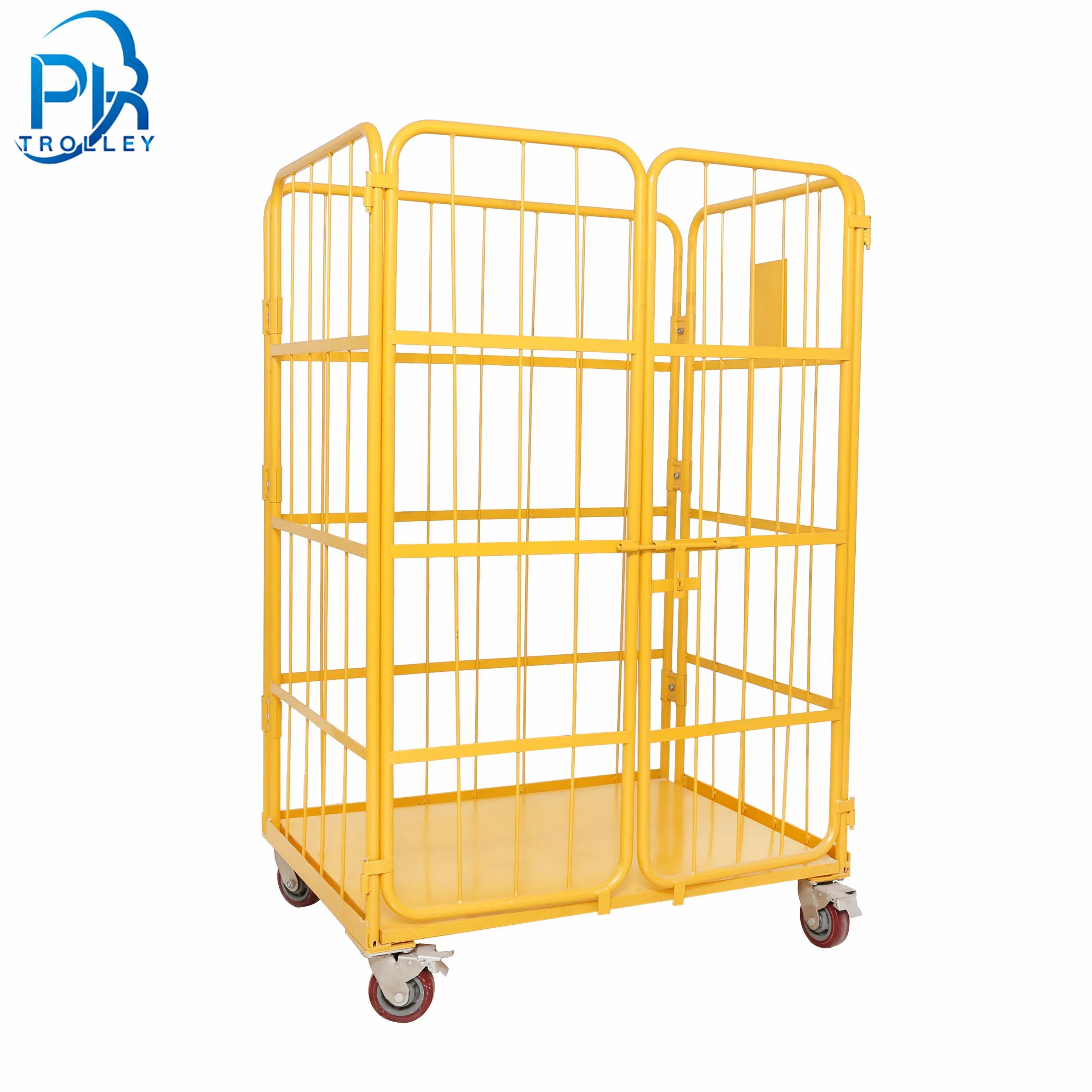 Powder Coated Transportation Turnover Roll Container Cage Trolley