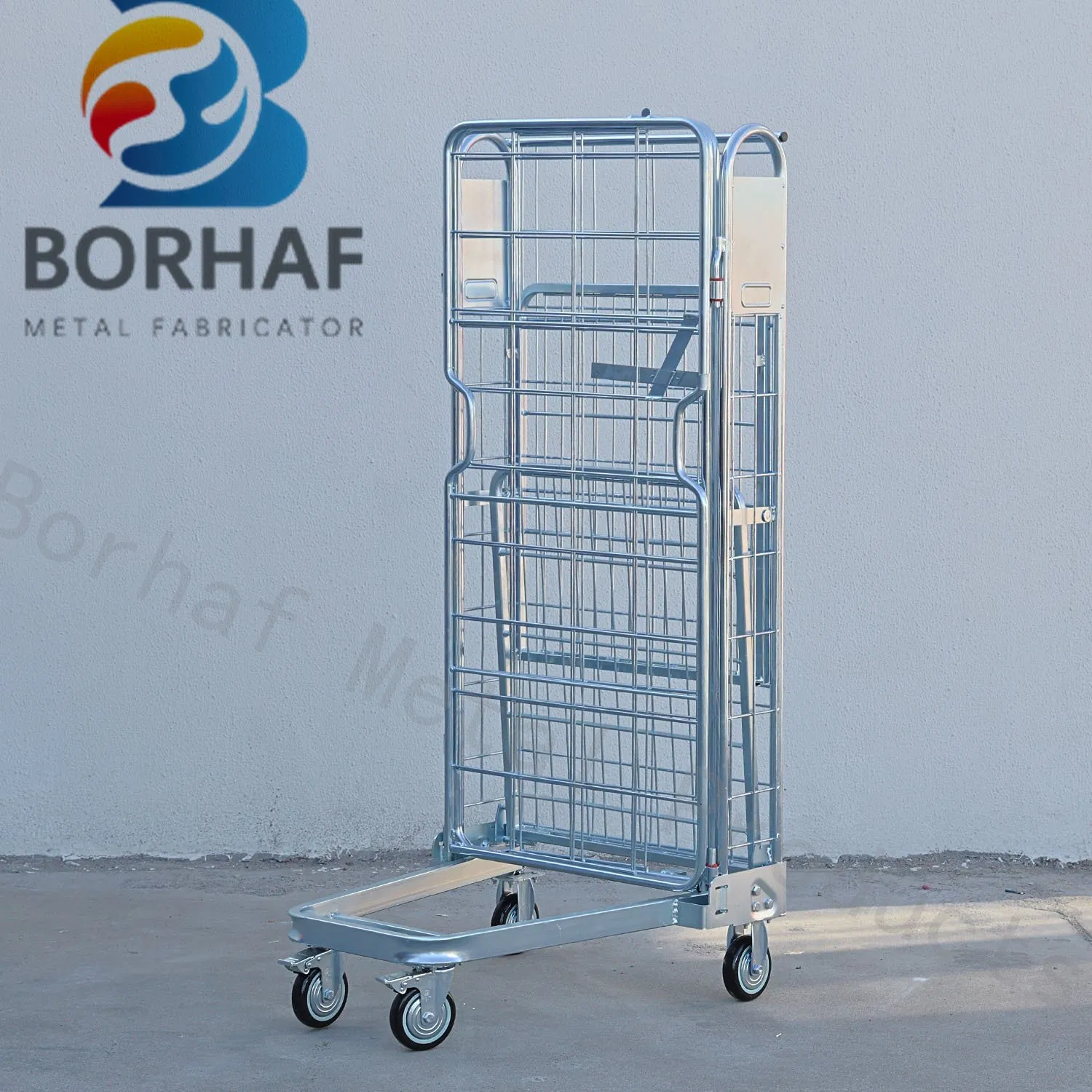 Durable Industrial Laundry Transport Trolley Collapsible Roll Cage with Casters