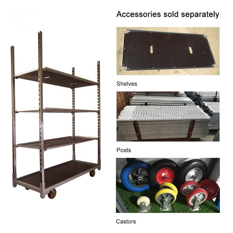 Heavy Duty Metal Mesh Flower Trolley Cage Cart with Wheels Garden Nursery
