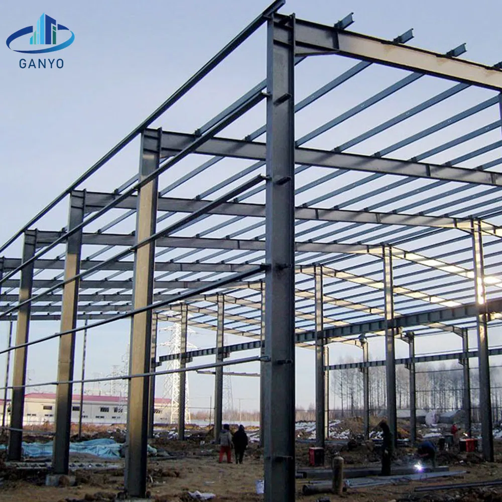 Ganyo Building Farm Storage Shed Industrial Prefabricated Steel Structure with Foldable Garage
