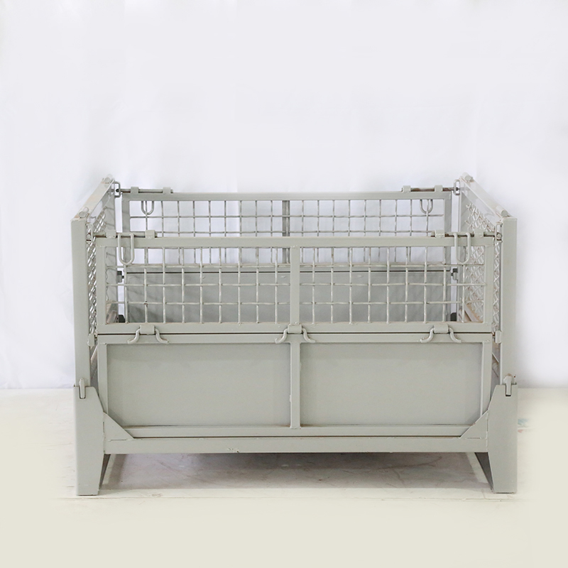 Heavy-Duty Foldable Metal Turnover Box for Industrial Use