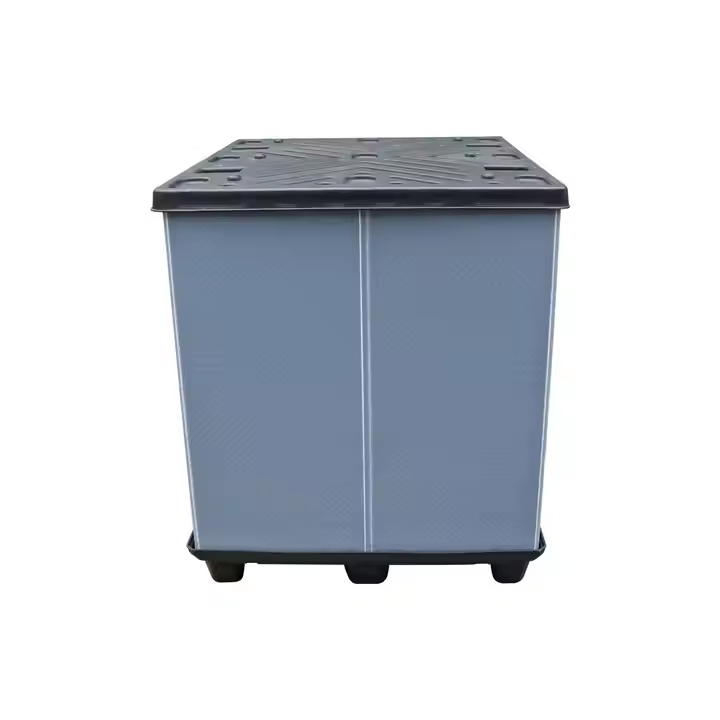 Collapsible PP Sleeve Easy-Folding Plastic Turnover Box Plastic Pallet Sleeve Packs Box with Lid for Storage