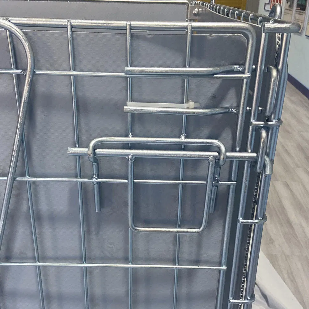 Warehouse Stackable Wire Mesh Box Collapsible Butterfly Cage Foldable Storage Box Made of Mild Steel