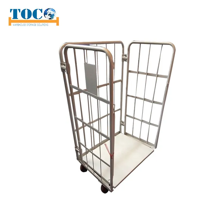 Factory Direct 4 Doors Nestable Roll Container Cage Container Trolley