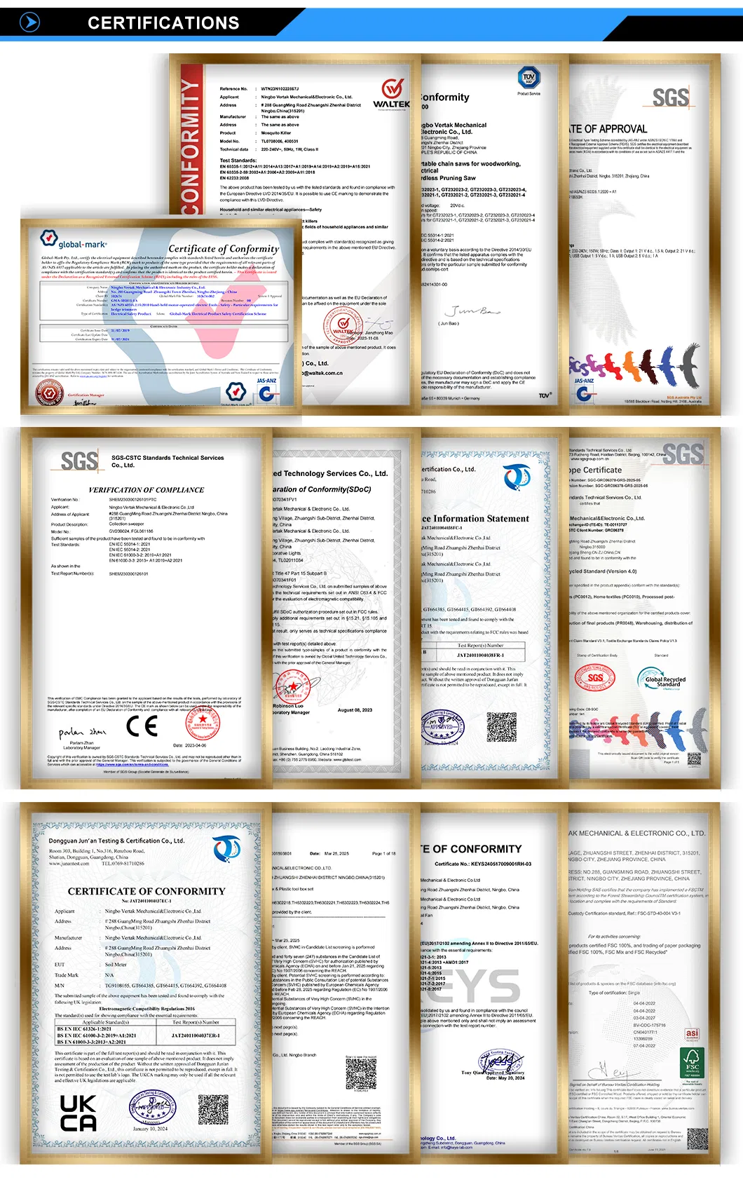 Product Certifications