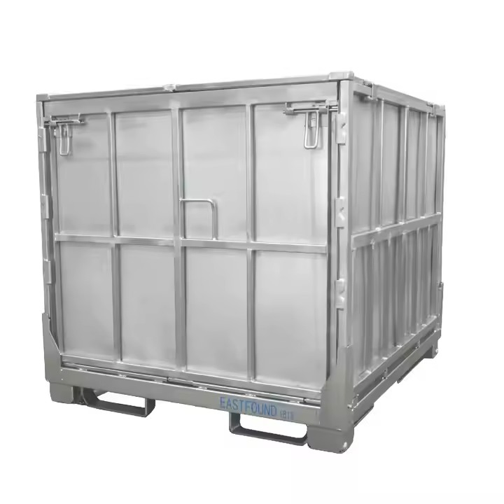 Galvanized Foldable Rubber Shipping Warehouse Metal Turnover Box