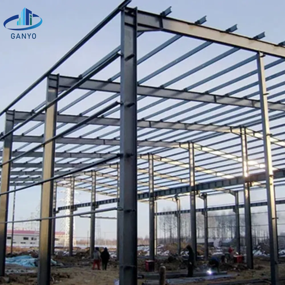 Ganyo Building Farm Storage Shed Industrial Prefabricated Steel Structure with Foldable Garage