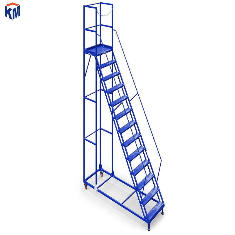 Mobile Climbing Ladder, Wheeled Shelf, Cargo Handling Platform, Ladder, Truck, Boarding Ladder, Non-Slip Steps, Detachable Stairs