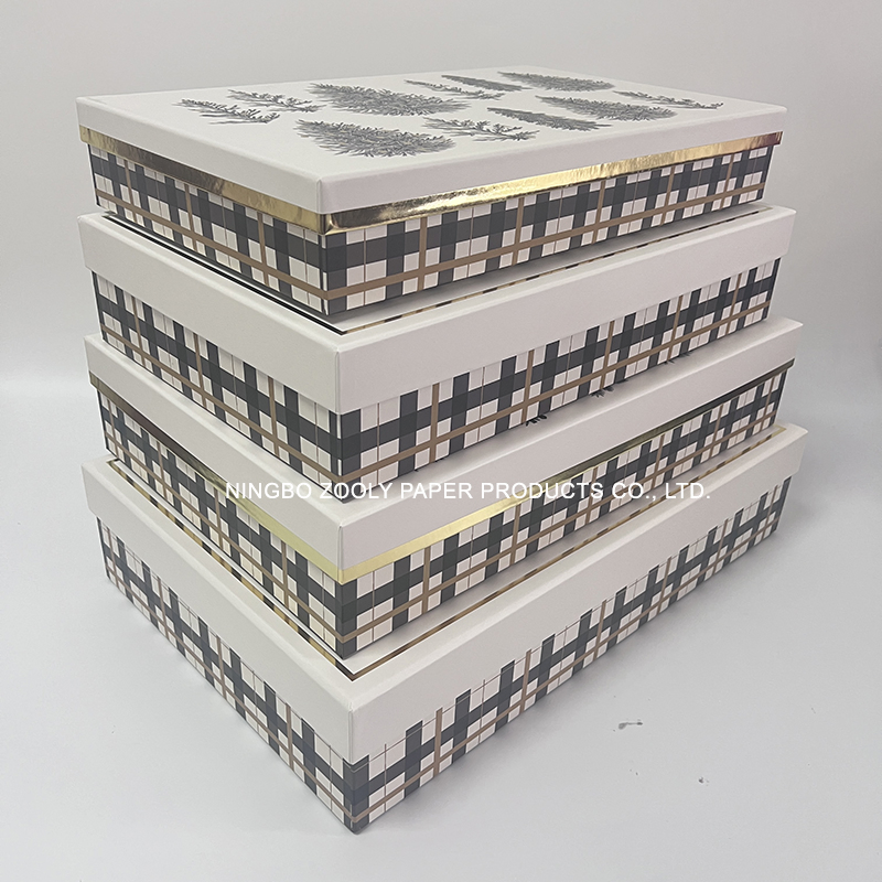 Custom Golden Foil Christmas Holiday Wedding Paper Gift Box Cosmetic Toy Game Packaging Storage Keepsake Perfume Rigid Boxes Packing Box