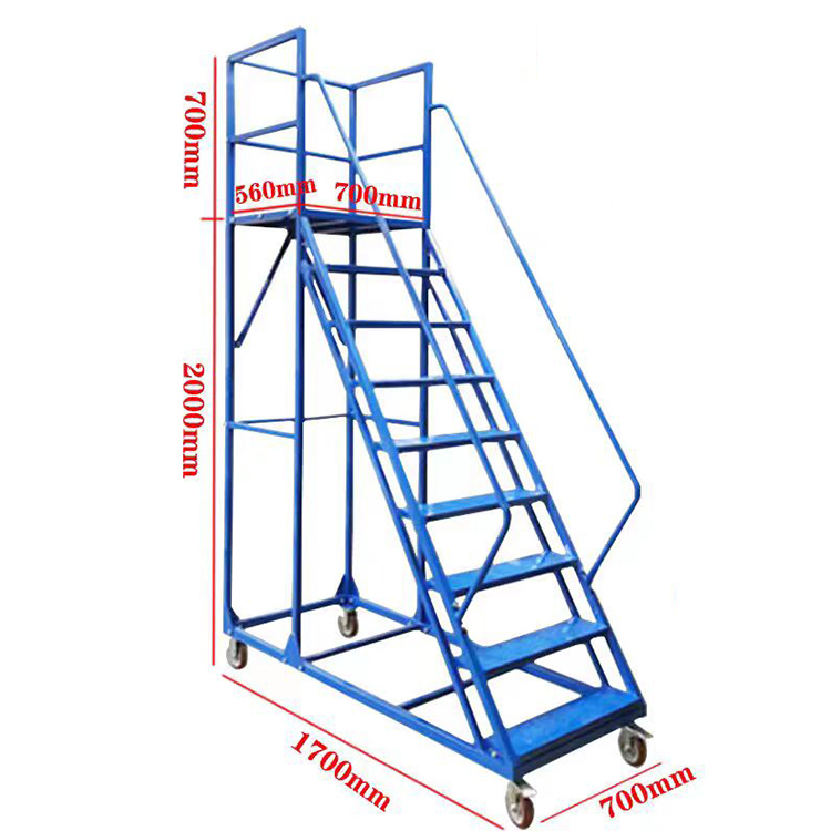Used for Loading and Unloading Goods in Supermarkets Mobile Ladder with Platform