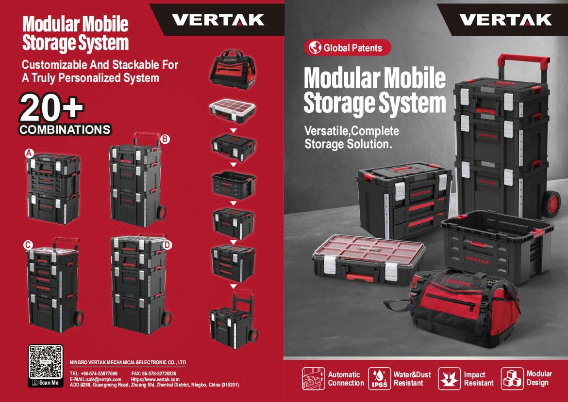 Wholesale Plastic Tool Case Heavy-Duty Stackable Tool Box Shockproof Storage Tool Cabinet for Home