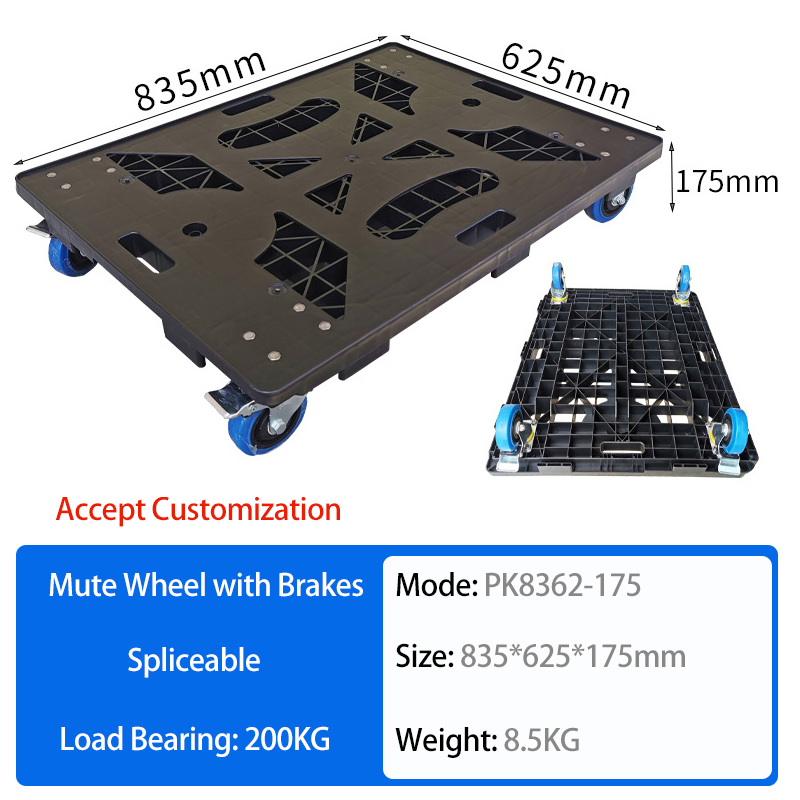 New Design High Load Plastic Platform Hand Trolley100kg-200kg Industrial Platform Cart Trolley